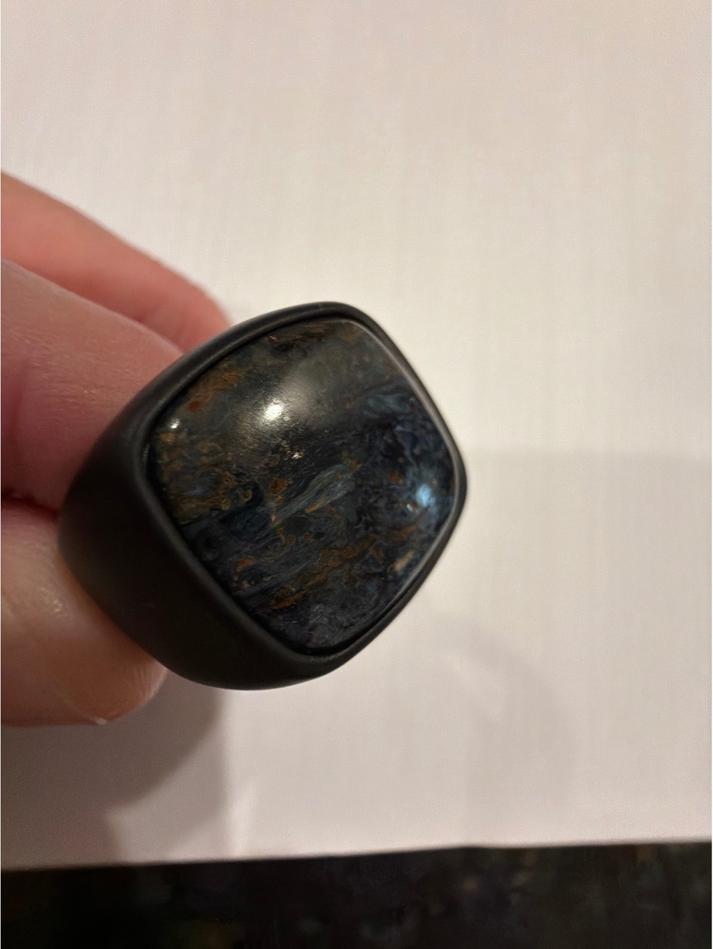 David Yurman Men's Titanium and Pietersite Ring Size 10